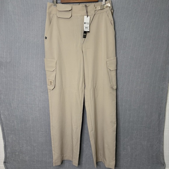 Figs Pants - Figs Star Wars Womens Medium Tall The Armorer Wide Leg Cargo Scrub Pants Beige